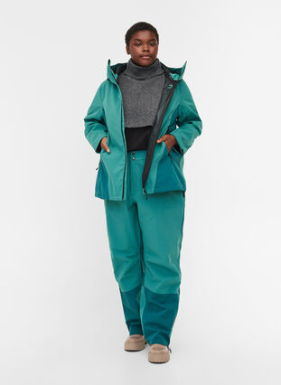 Waterproof hooded ski jacket, North Sea Comb, Model image number 2