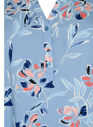 Floral blouse with 3/4 sleeves, Outline Flower, Packshot image number 2