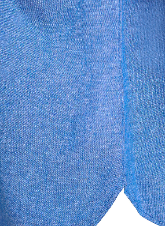 Shirt in linen and viscose with 3/4 sleeves, Blue, Packshot image number 2