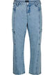High-waisted cargo jeans, Light Blue, Packshot image number 0