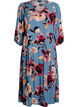 Midi dress with floral print and 3/4 sleeves, Blue, Packshot image number 0