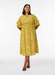 Midi dress with smock and ruffle sleeves, Yellow, Model image number 1