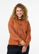 Rib knit cardigan with buttons, Orange, Model image number 0