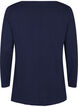 Knitted blouse in cotton-viscose blend, Blue, Packshot image number 1