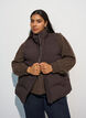 Short puff vest with high collar, Brown, Model image number 0