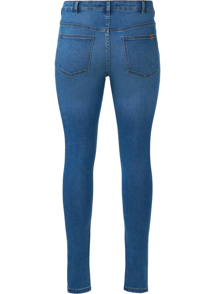 High-waisted Amy jeans with button closure, Blue Denim, Packshot image number 1