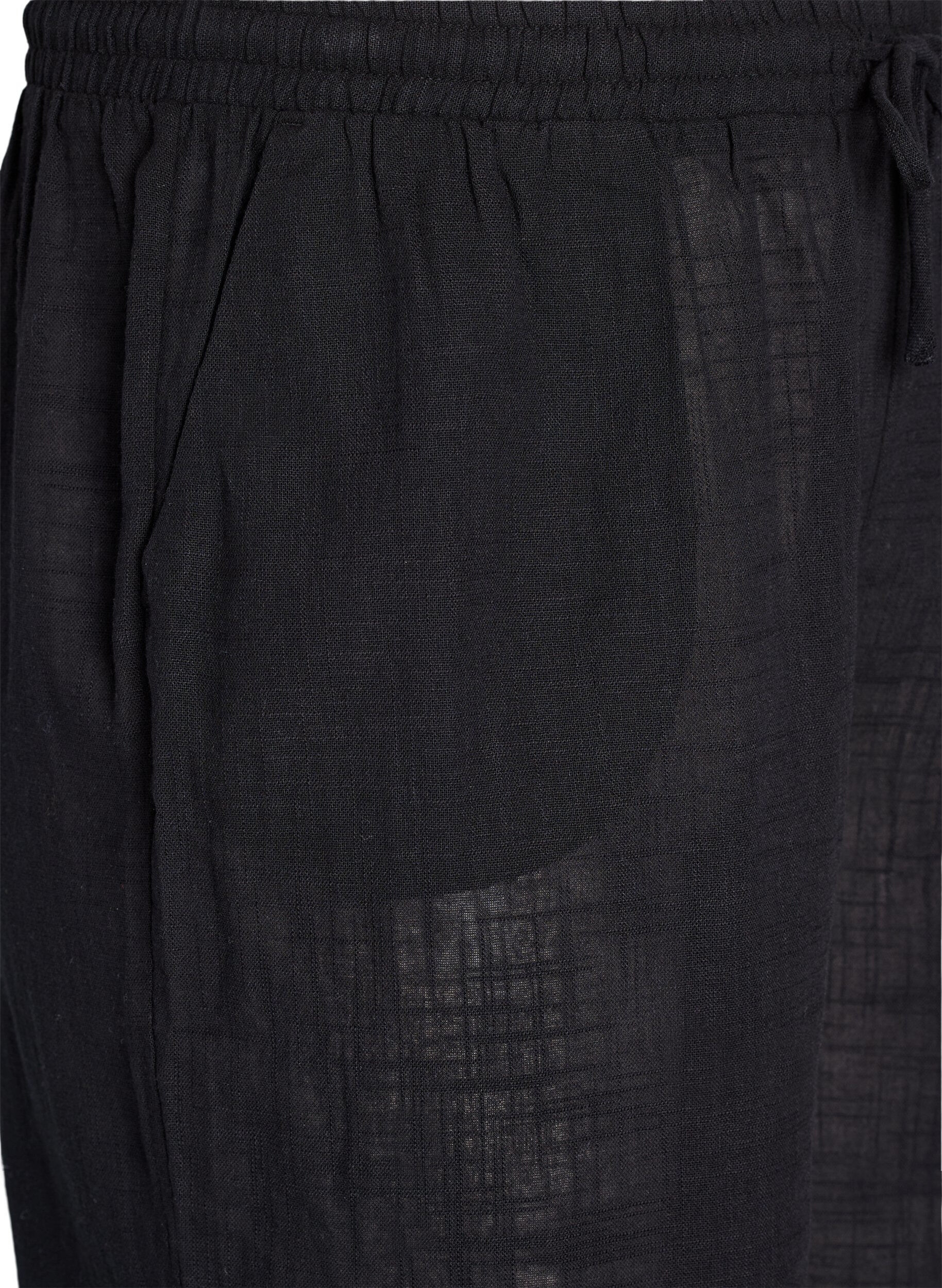 Zizzifashion FLASH - Straight fit trousers with high waist, Black, Packshot image number 2