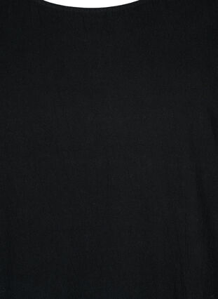 FLASH - Short sleeved tunic in cotton, Black, Packshot image number 2