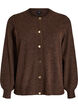 Cardigan in soft knit with gold-coloured buttons, Brown, Packshot image number 0