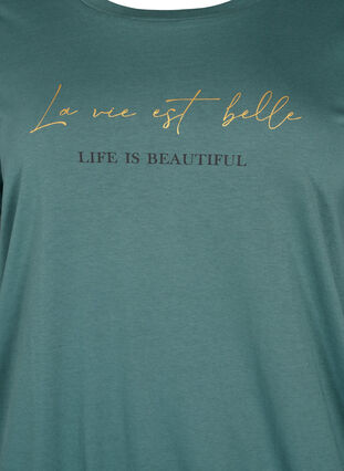 Short sleeve cotton t-shirt with elasticated edge, Sea Pine W. Life, Packshot image number 2