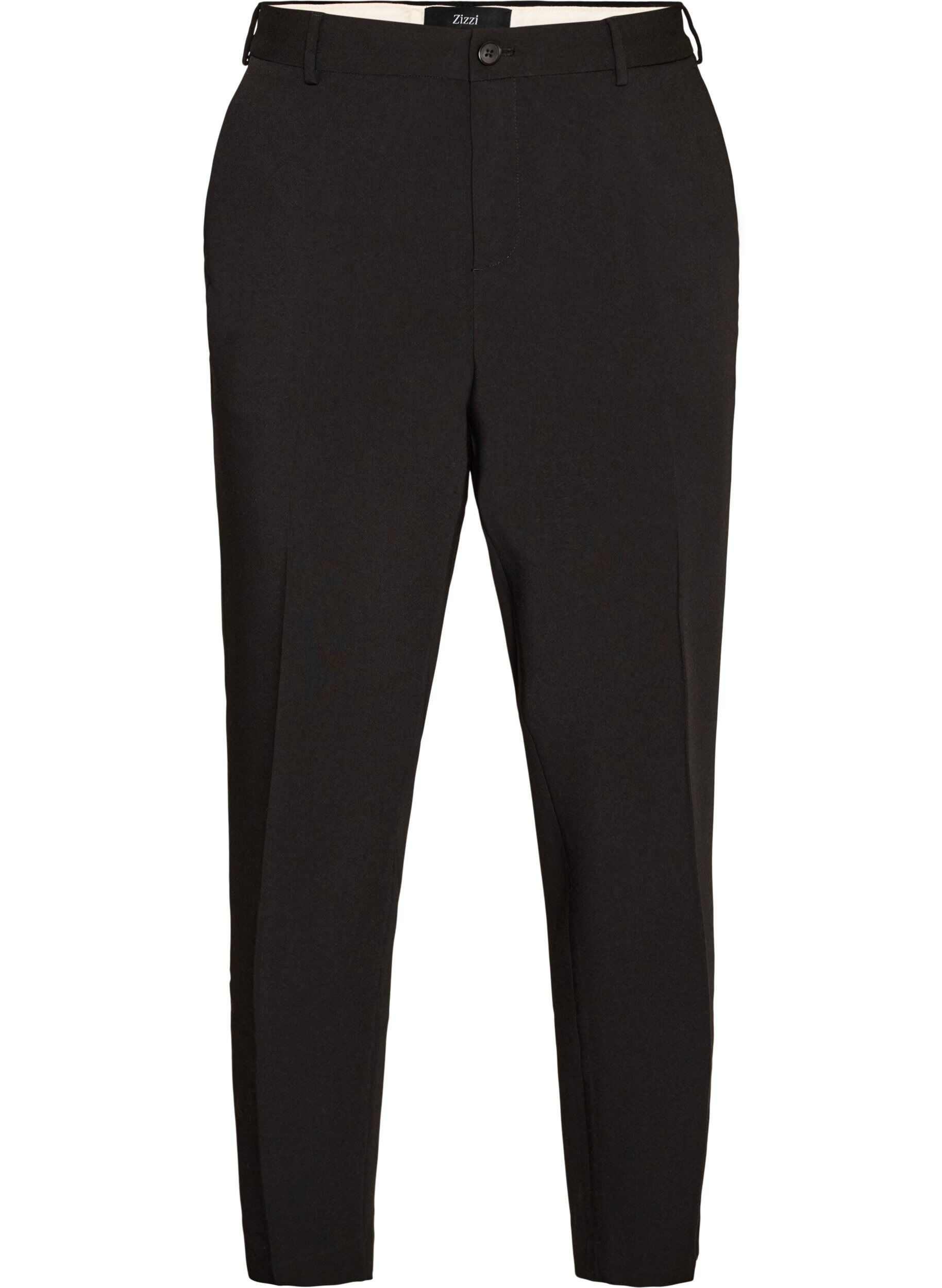 Tailored trousers with a high waist and pressed creases