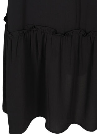 Short dress with ruffled hem, Black, Packshot image number 3