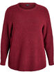 Melange knit blouse with round neck, Red, Packshot image number 0