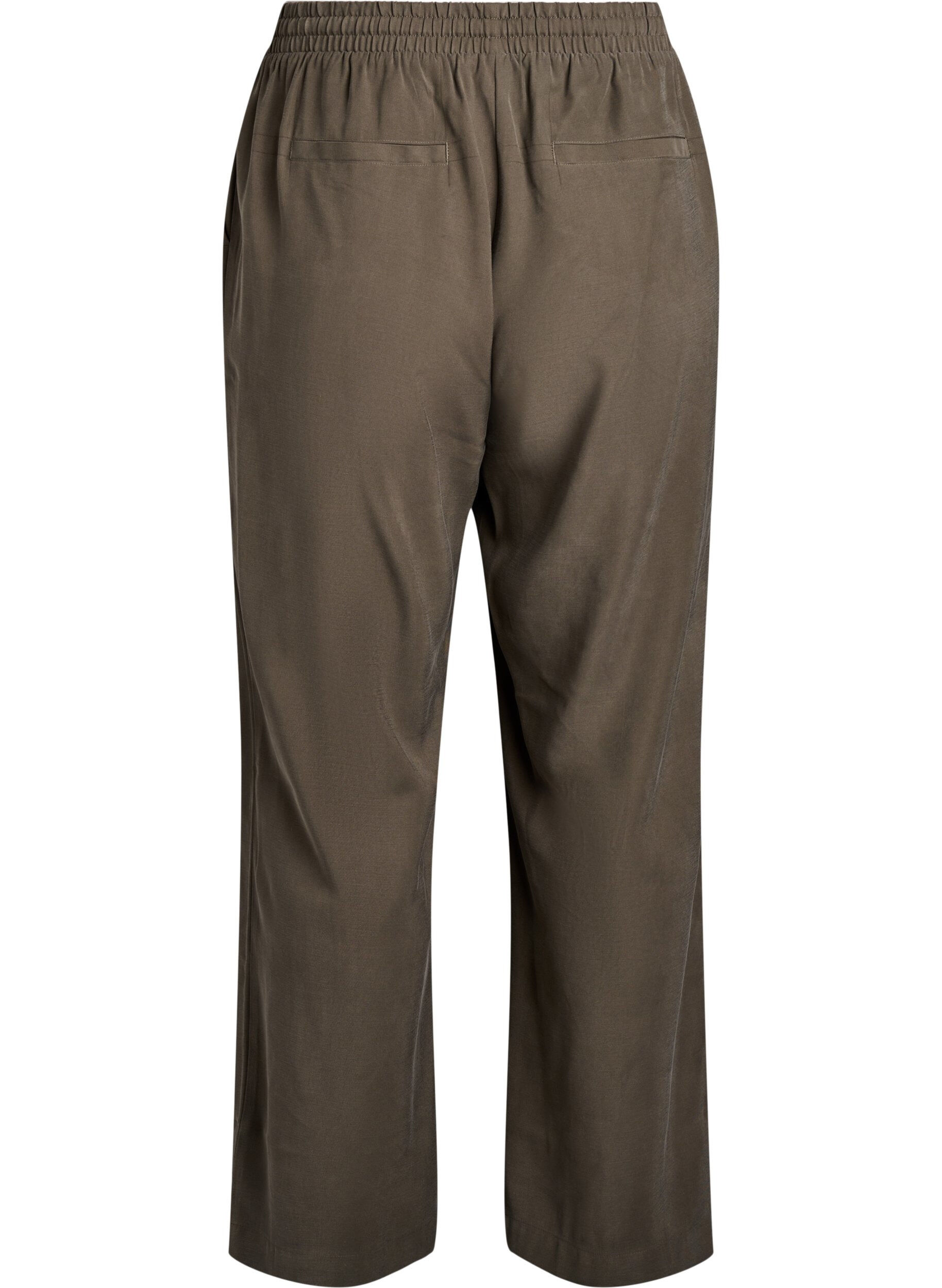 Zizzifashion FLASH - Viscose trousers with elasticated waistband, Green, Packshot image number 1