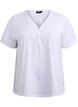 T-shirt with button detail, White, Packshot image number 0