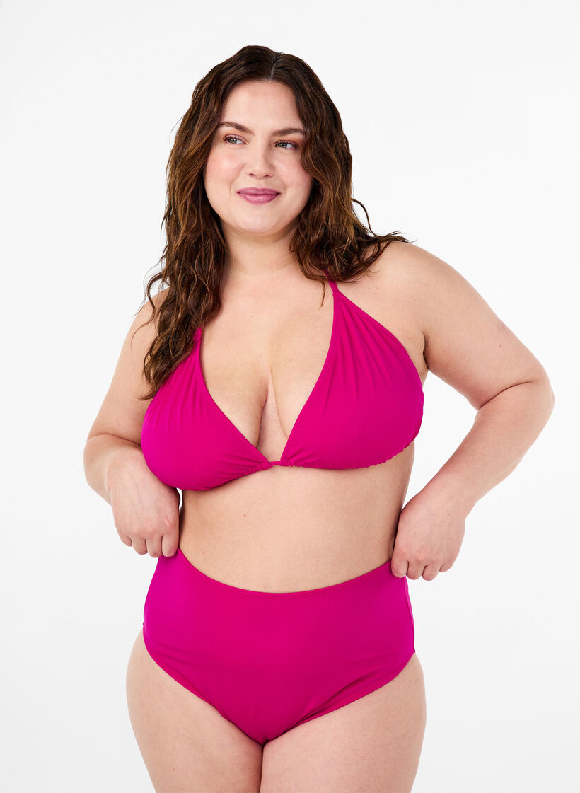 Bikini bottoms with high waist, Pink, Model image number 0