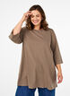 A-shape tunic with 3/4 sleeves, Shitake, Model image number 0