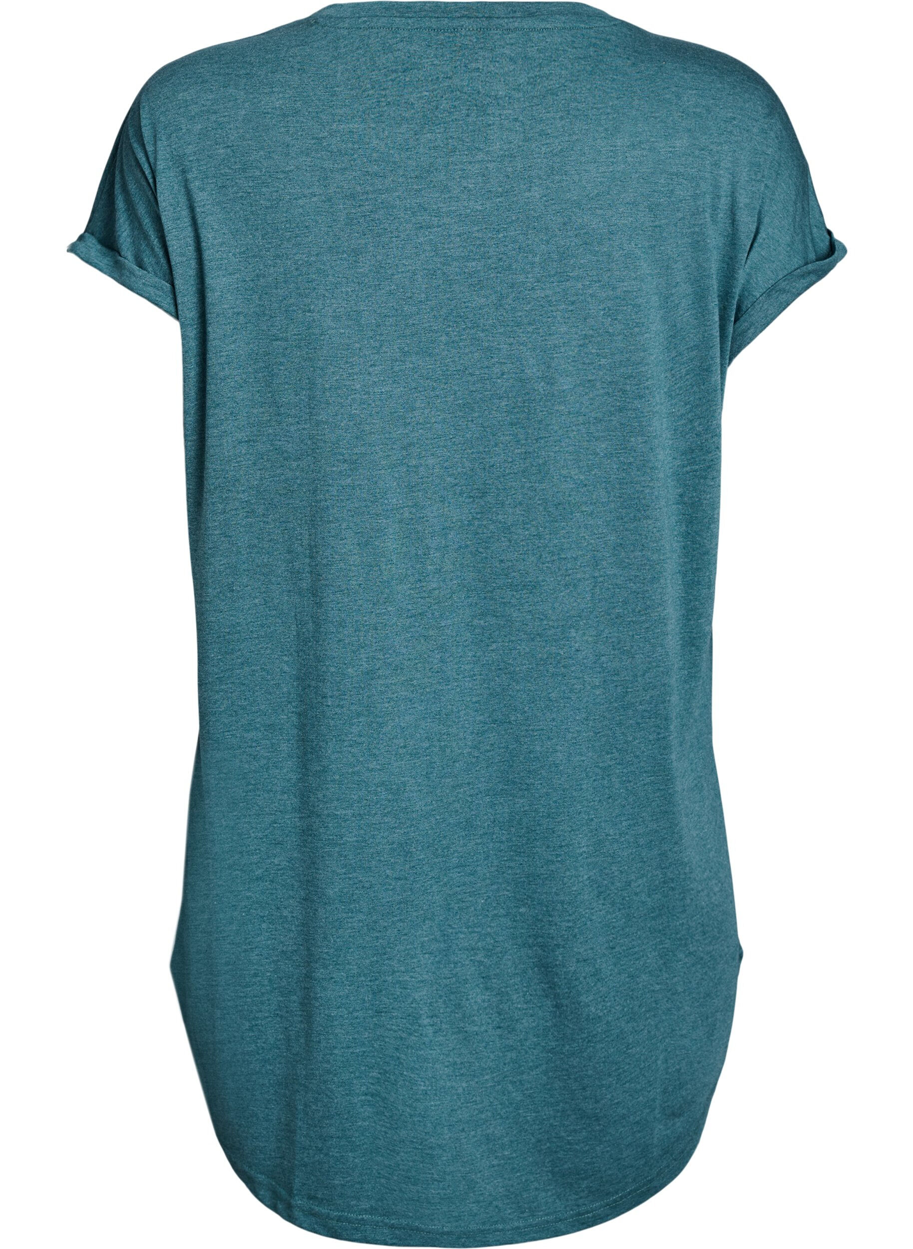 Zizzifashion Short sleeve nightgown with text print, Green, Packshot image number 1