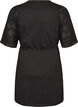 Cotton dress with broderie anglaise sleeves and a tie-waist, Black, Packshot image number 1
