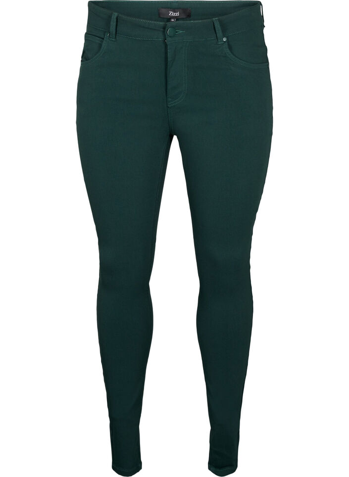 Slim fit trousers with pockets, Green, Packshot image number 0