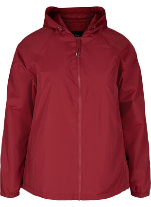 Short jacket with a zip and hood, Rio Red, Packshot image number 0