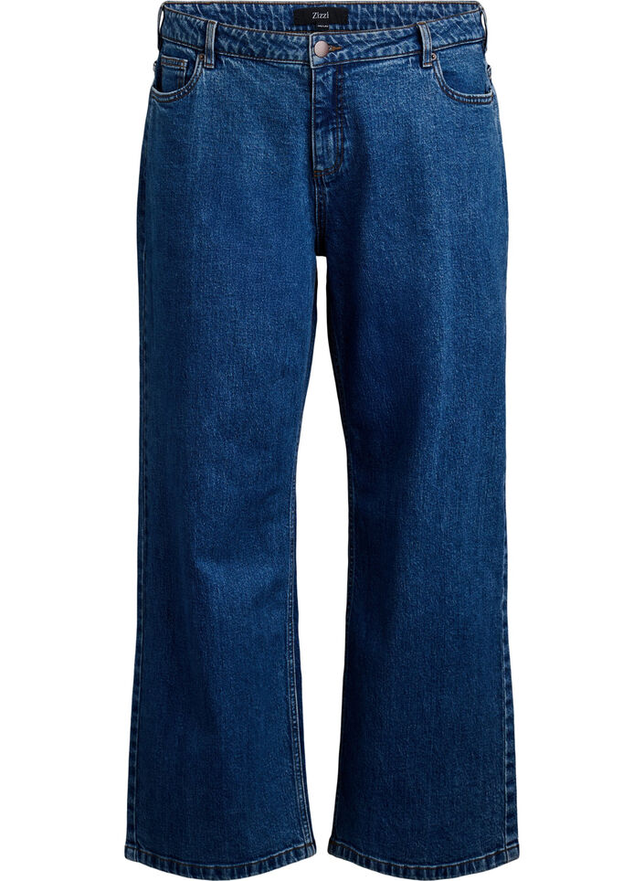 Wide leg jeans with high waist, Blue, Packshot image number 0