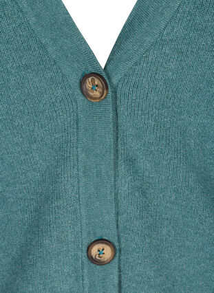 Short knitted cardigan with buttons, Sea Pine Mel., Packshot image number 2