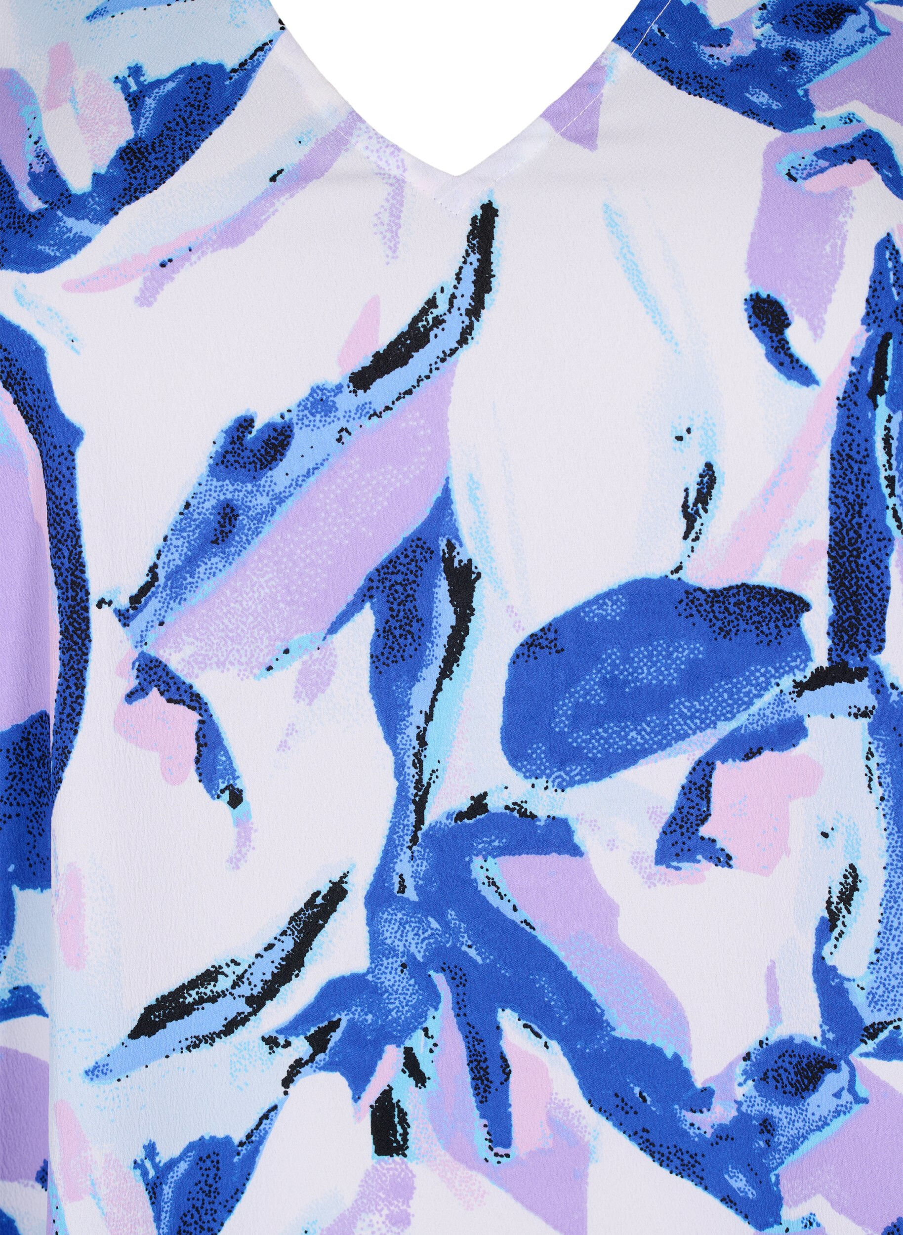 Zizzifashion FLASH - V-neck dress with print, Snow White Flower, Packshot image number 2