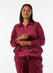 Soft velour cardigan with a zipper and high collar, Red, Model image number 0
