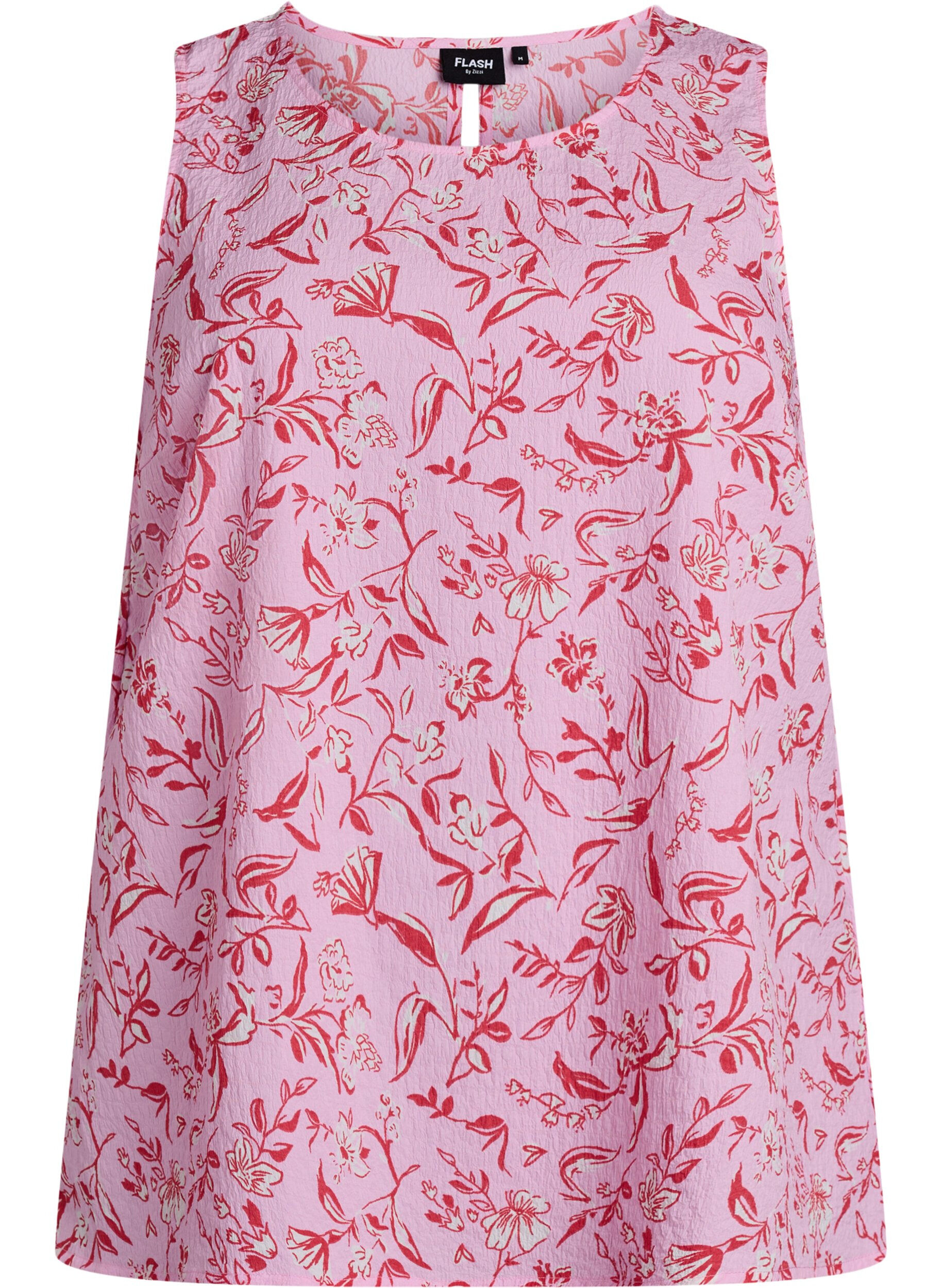 Zizzifashion FLASH - Sleeveless top with texture, Red, Packshot image number 0