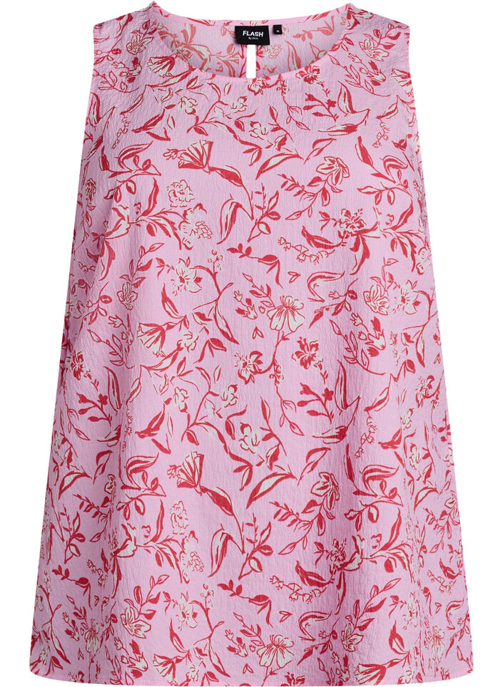 FLASH - Sleeveless top with texture, Red, Packshot image number 0