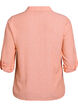 Shirt in linen and viscose with 3/4 sleeves, Coral, Packshot image number 1
