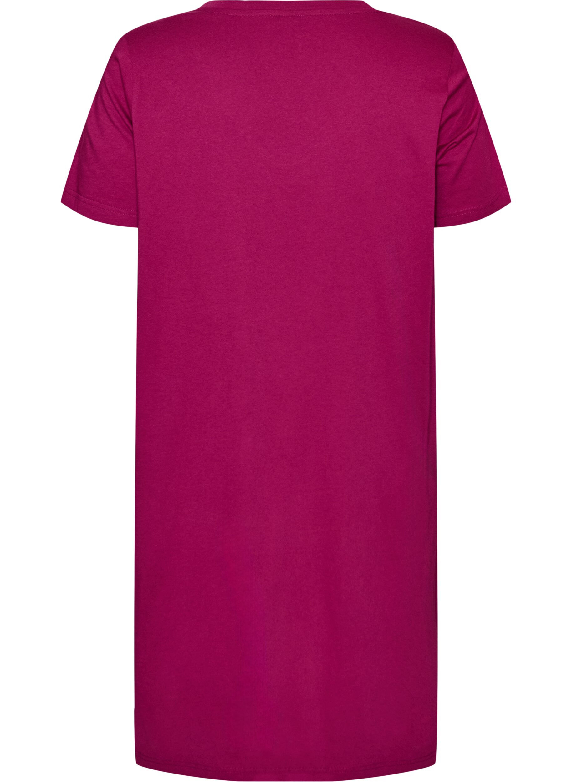 ZizzifashionOrganic cotton nightdress with V-neck, Red, Packshot image number 1