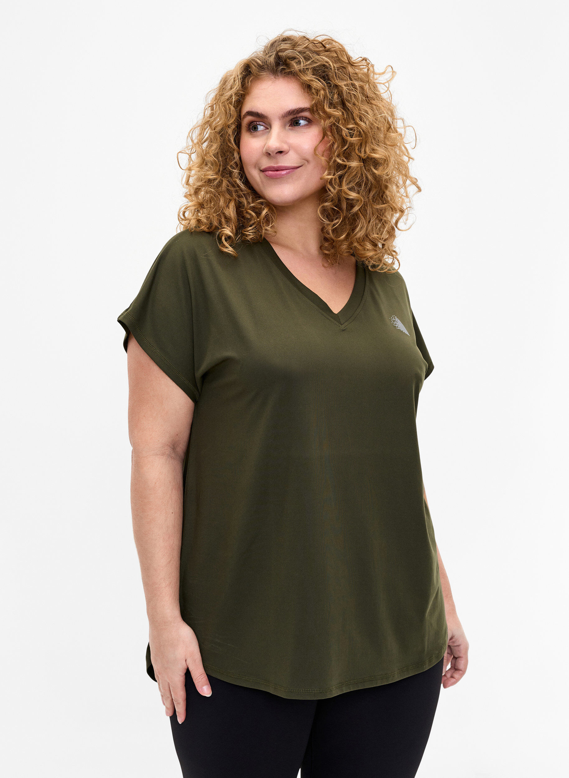 Zizzifashion Training t-shirt with v-neck, Forest Night, Model image number 0