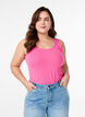 Solid color basic top in cotton, Pink, Model image number 0