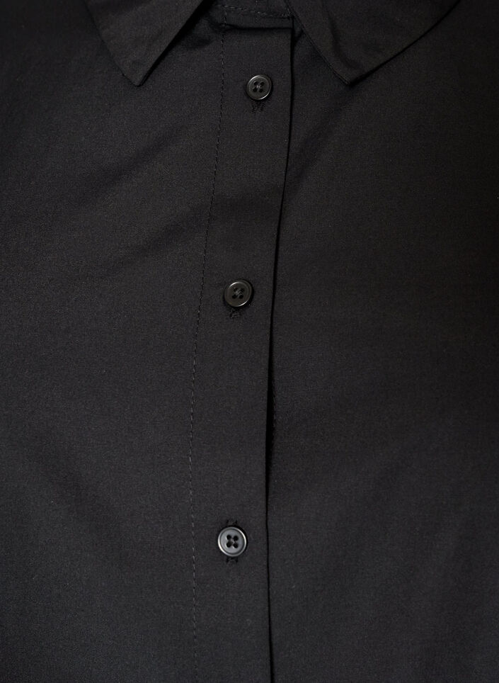 Loose shirt with a wide lace trim, Black, Packshot image number 2
