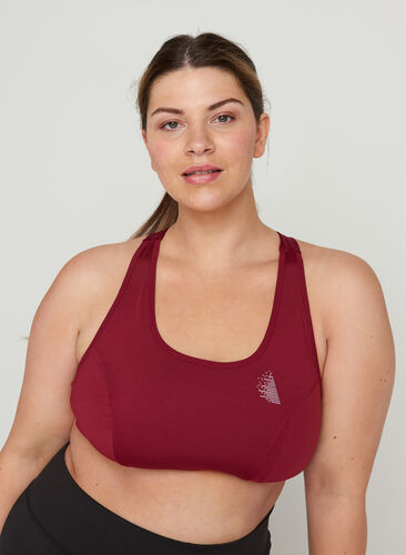Sports top with a decorative details on the back, Beet Red, Model image number 0