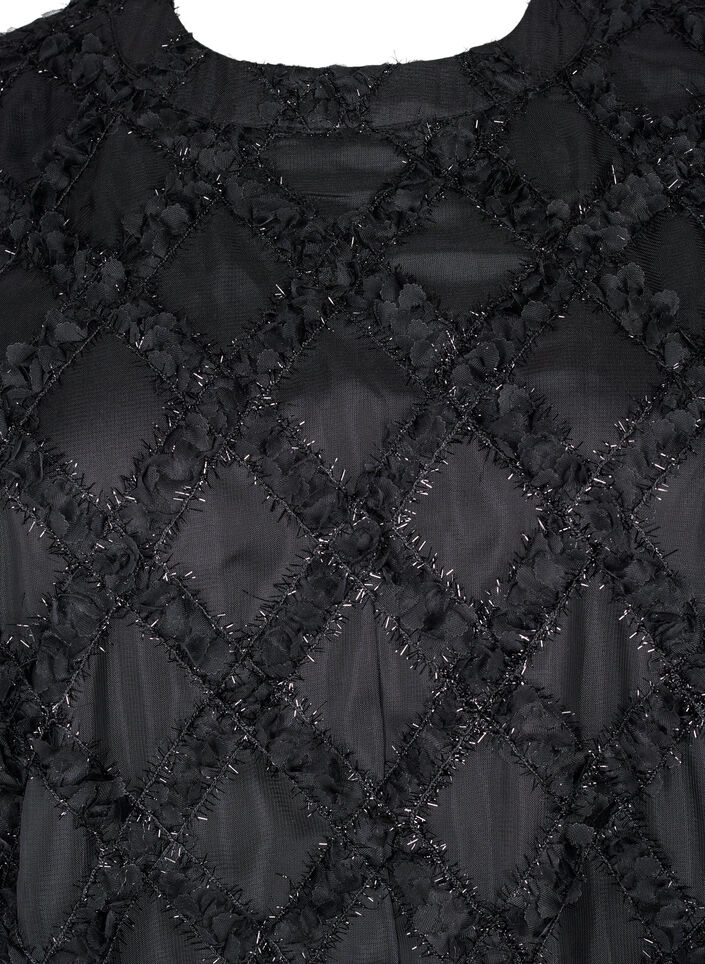 Short textured dress, Black, Packshot image number 2