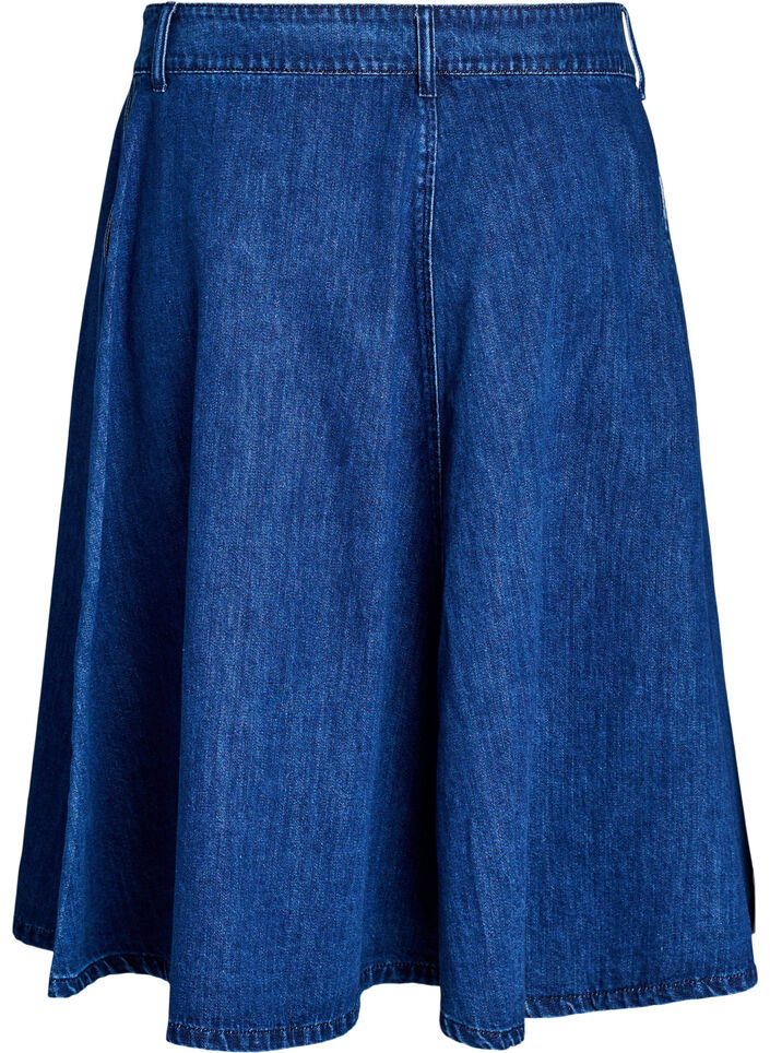 A-line denim skirt with button fastening, Blue, Packshot image number 1