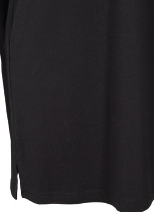 T-shirt dress in cotton with print details, Black w. Black, Packshot image number 3
