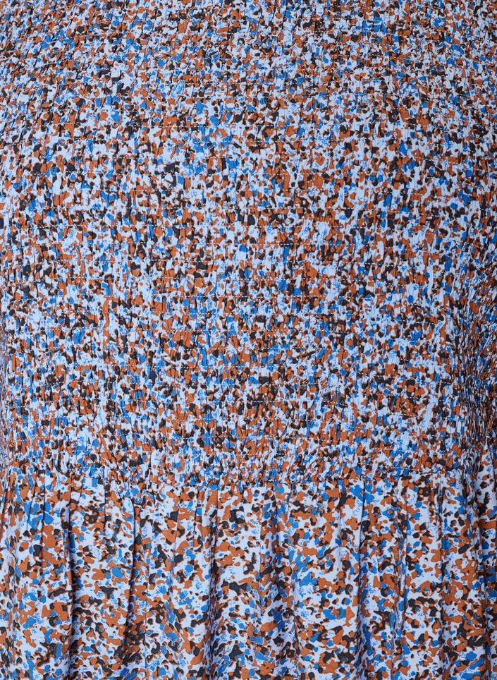 Viscose dress with smock and an all-over pattern, Light Blue, Packshot image number 2