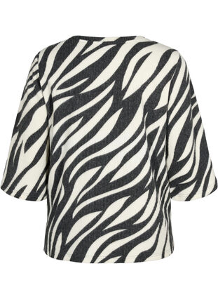 3/4 sleeve Blouse with zebra print, White Zebra, Packshot image number 1
