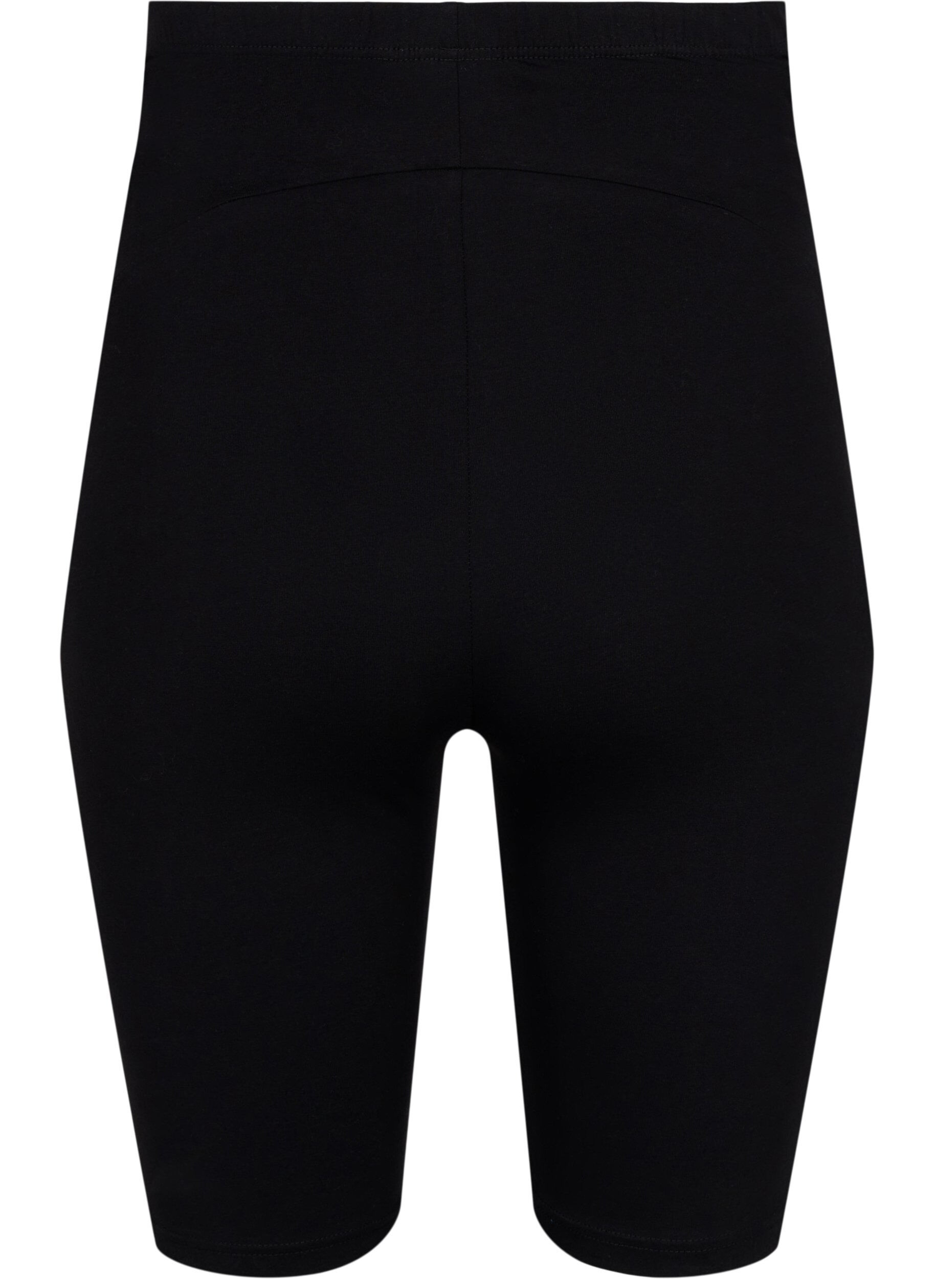 Zizzifashion Cotton tight-fitting maternity shorts, Black, Packshot image number 1