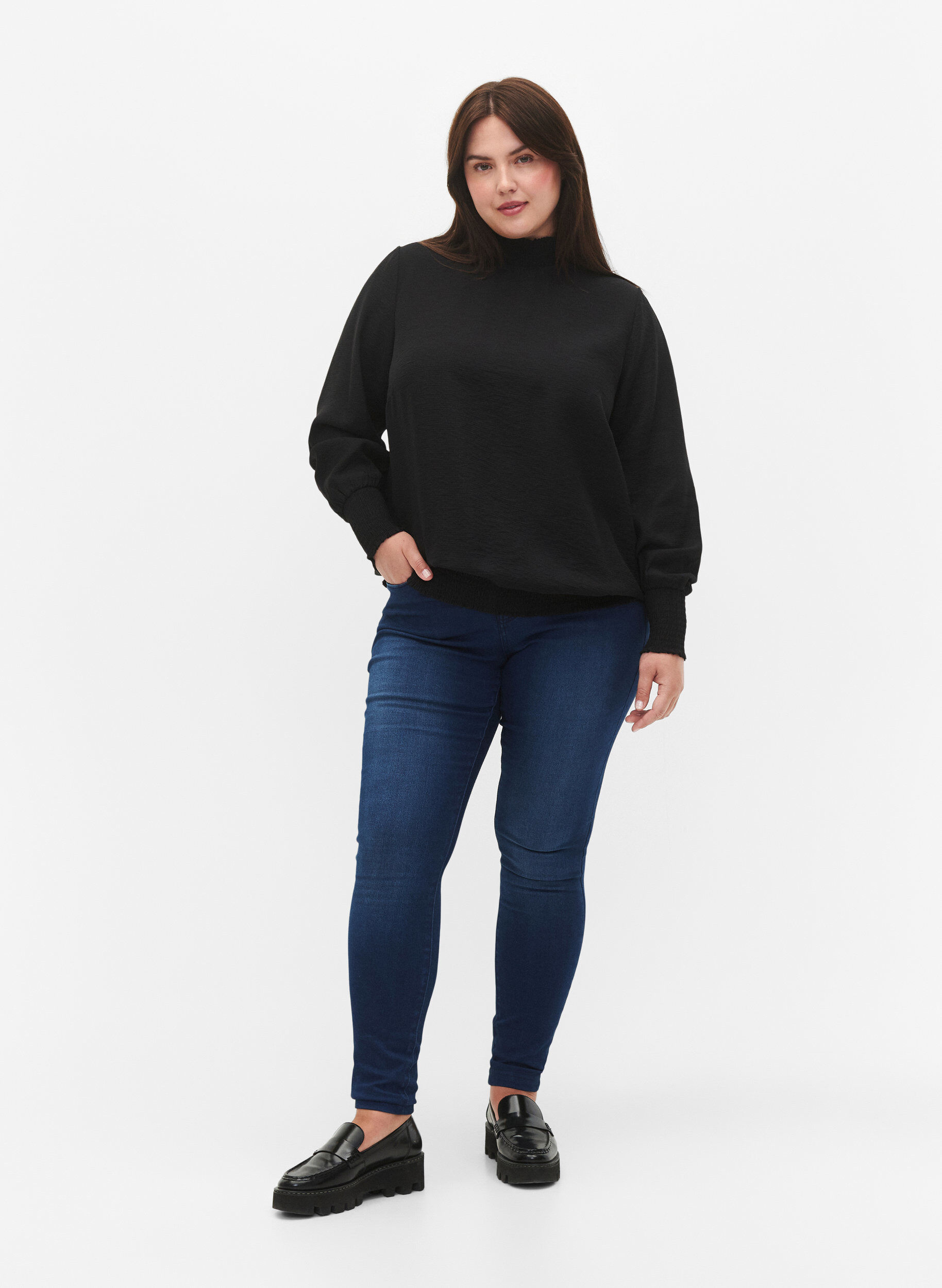 Zizzifashion Viscose blouse, Black, Model image number 3