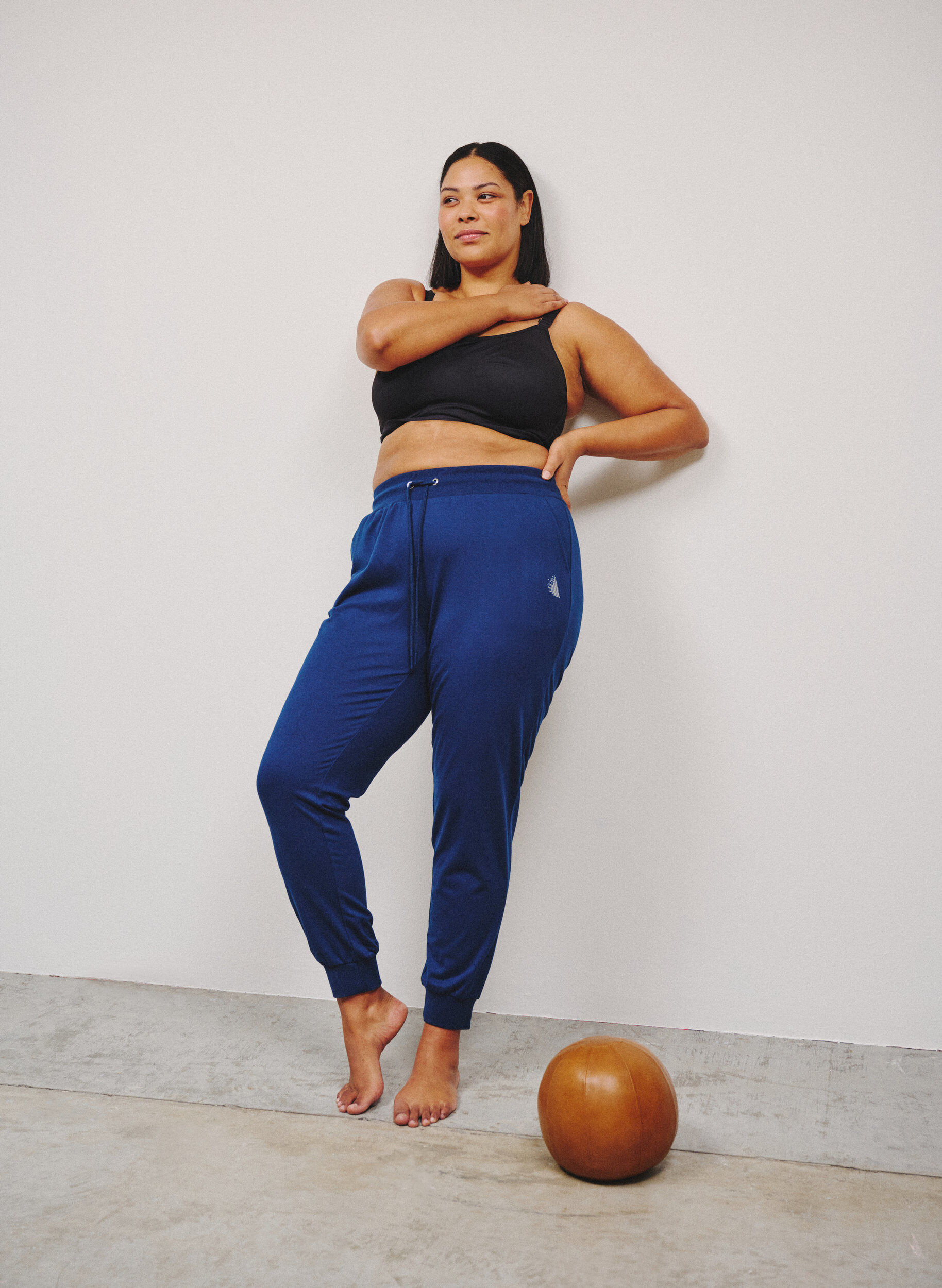 Zizzifashion Loose workout trousers with pockets, Blue, Image image number 0