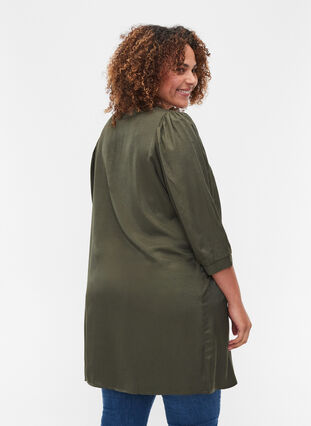 3/4-sleeved tunic with buttons, Deep Depths, Model image number 1