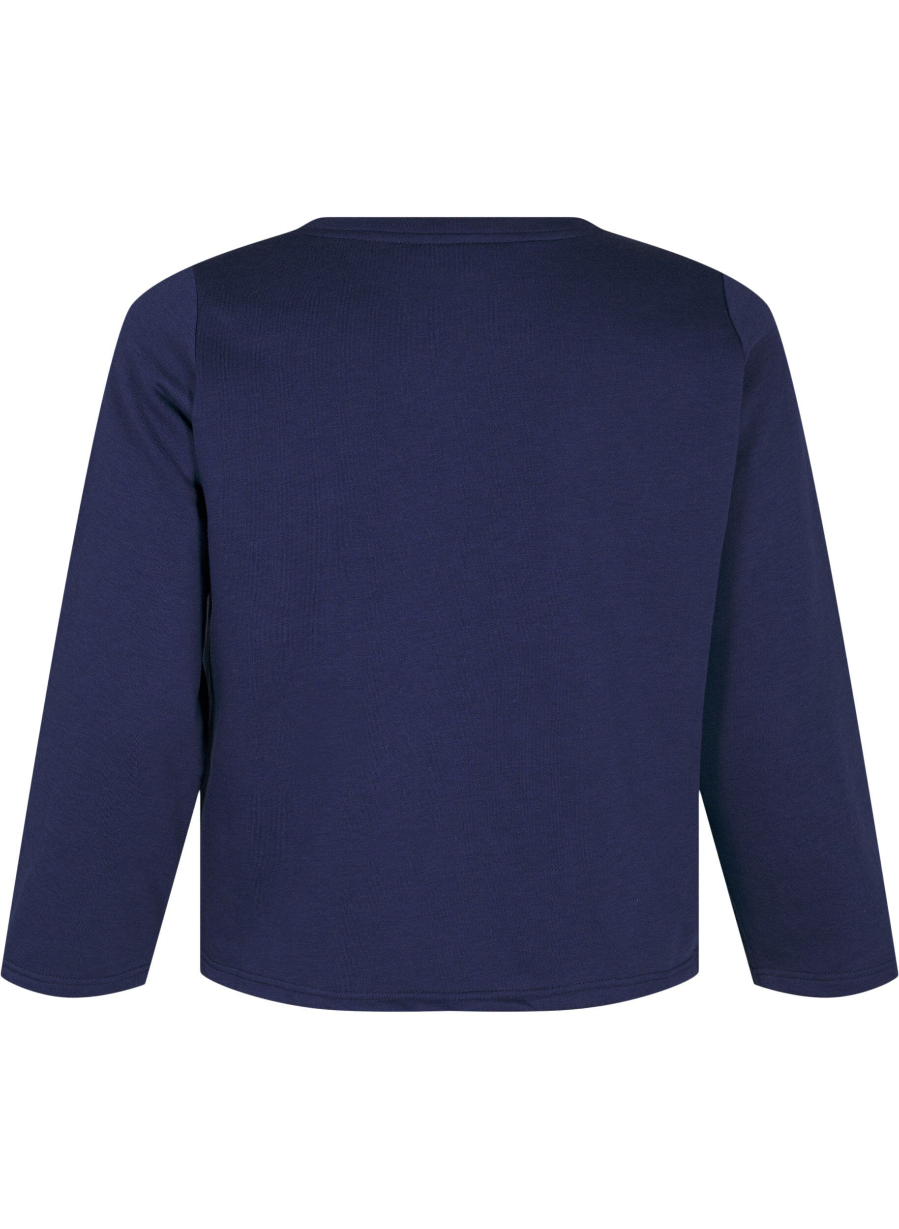 Zizzifashion Short sweatshirt with pearl details, Blue, Packshot image number 1