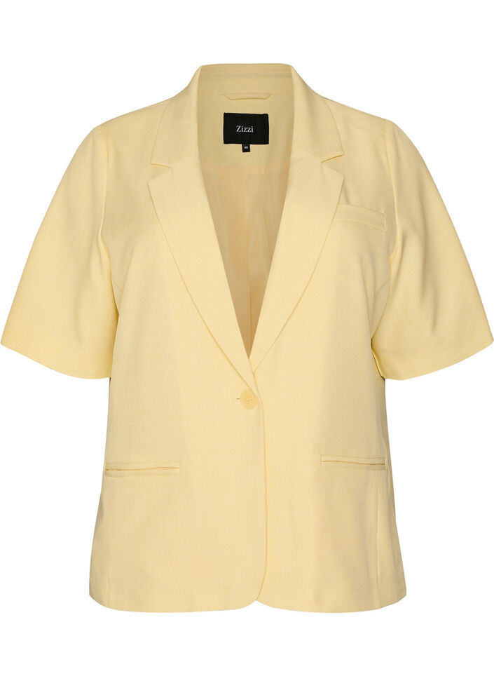 Blazer with short sleeves and lapels, Yellow, Packshot image number 0