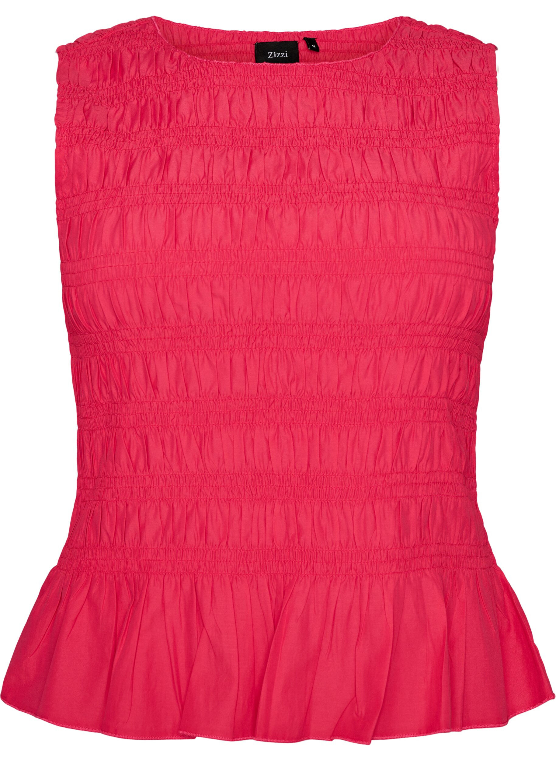 Zizzifashion Smock top with boat neck and peplum hem, Rose, Packshot image number 0