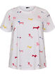 Cotton T-shirt with dog print, White, Packshot image number 0